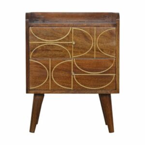IN926 - Chestnut Gold Inlay Abstract Bedside-IN926-