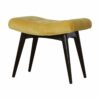 IN928 - Mustard Cotton Velvet Curved Bench-IN928