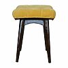 Mustard Cotton Velvet Deep Button Bench 63cm