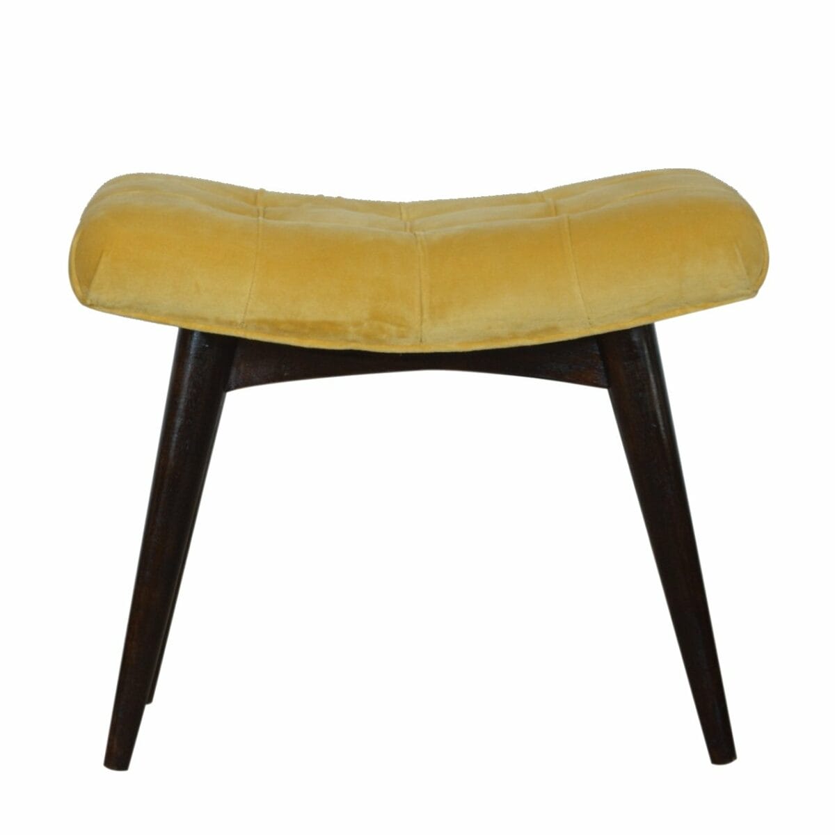 IN928 - Mustard Cotton Velvet Curved Bench-IN928-