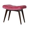 IN930 - Pink Cotton Velvet Curved Bench-