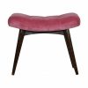 IN930 - Pink Cotton Velvet Curved Bench-IN930-