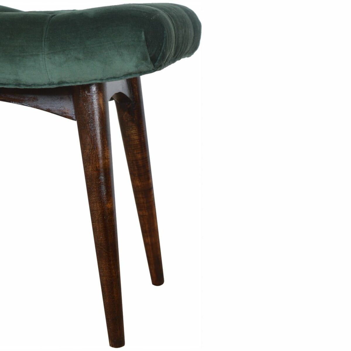 Emerald Velvet Deep Button Bench