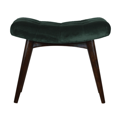Emerald Velvet Deep Button Bench