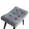 Grey Velvet Deep Button Bench