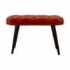 IN937-Brick Red Cotton Velvet Deep Button Bench-IN937-