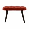 IN937-Brick Red Cotton Velvet Deep Button Bench-IN937-
