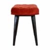Brick Red Cotton Velvet Deep Button Bench