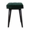 Emerald Cotton Velvet Deep Button Bench