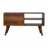 Artisan Tile Carved Chestnut TV Unit Solid Mango