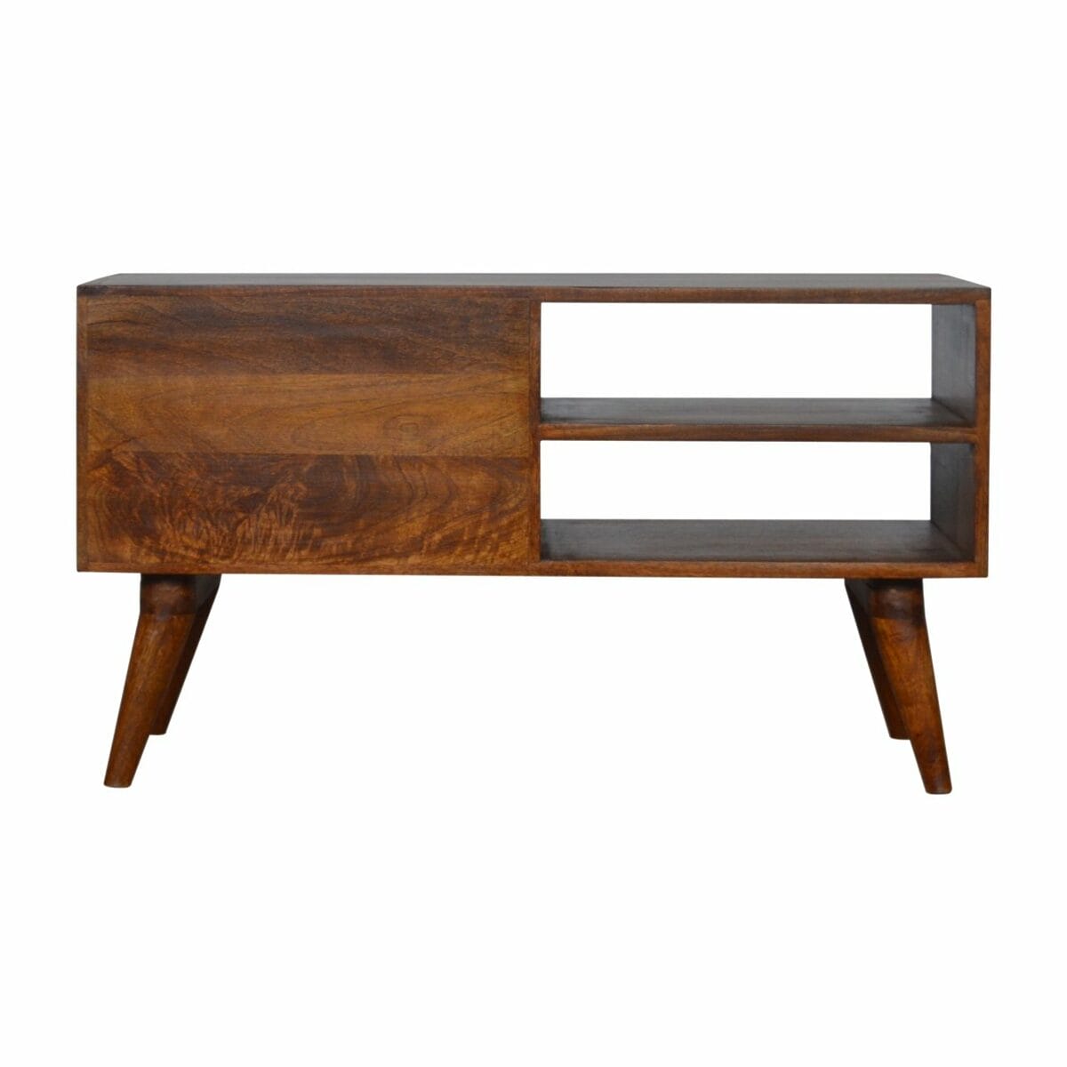 Artisan Tile Carved Chestnut TV Unit Solid Mango