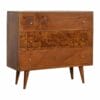 IN994 - Tile Carved Chestnut Chest-