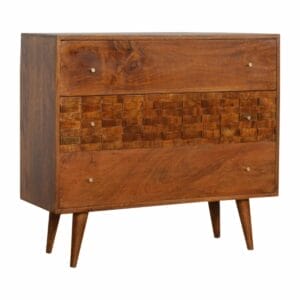 IN994 - Tile Carved Chestnut Chest-
