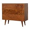 IN994 - Tile Carved Chestnut Chest-IN994