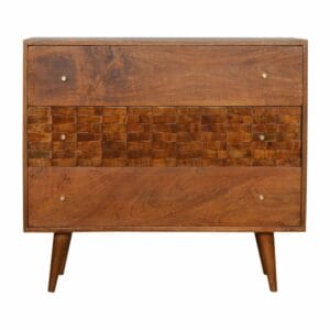 IN994 - Tile Carved Chestnut Chest-IN994-