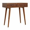 IN996 - Tile Carved Chestnut Console Table-IN996