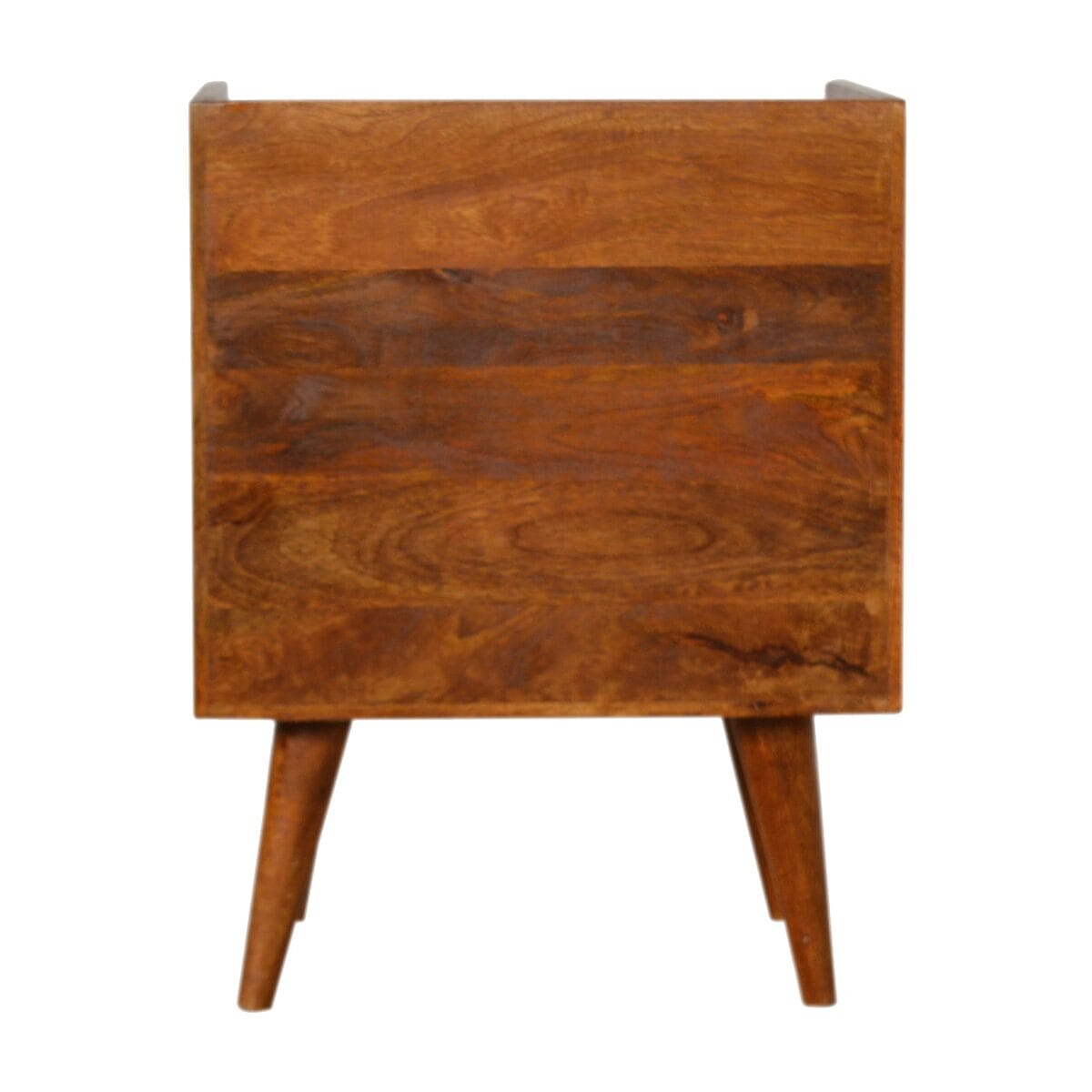 Artisan Sunrise Patterned Chestnut Bedside Table Mango Wood
