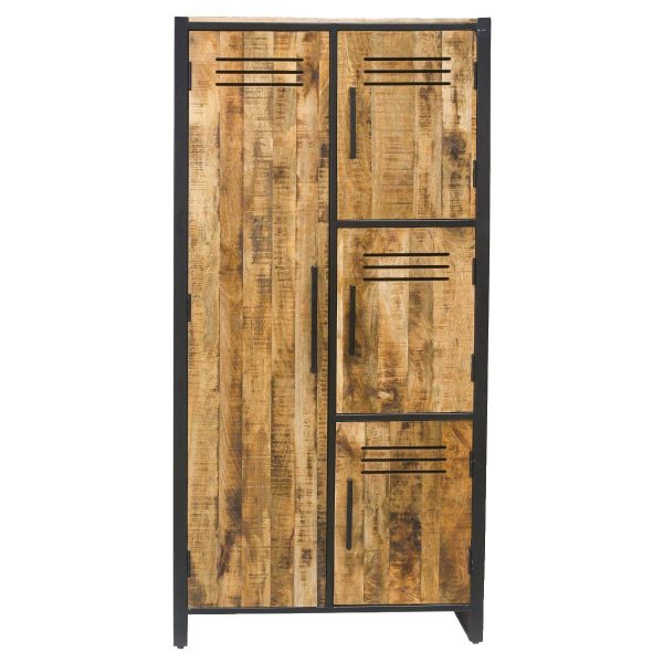 Indus Mango Wood Double Locker Cabinet 35x90x180cm