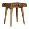 Leopard Velvet Tray Style Footstool 35x50x52cm-artisan