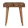 Leopard Velvet Tray Style Footstool 35x50x52cm-IN1596