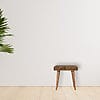 Leopard Velvet Tray Style Footstool 35x50x52cm
