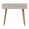 Light Taupe Floral Bone Inlay Console Table-IN961-