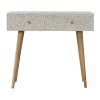 Light Taupe Floral Bone Inlay Console Table-IN961-