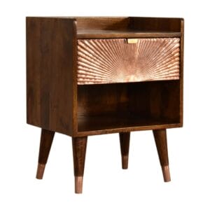 Manila Copper 1 Drawer Bedside 35x45x58cm