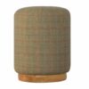 Multi Tweed Round Footstool-IN333-