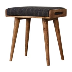 Pewter Tweed Tray Style Footstool 35x50x52cm-artisan