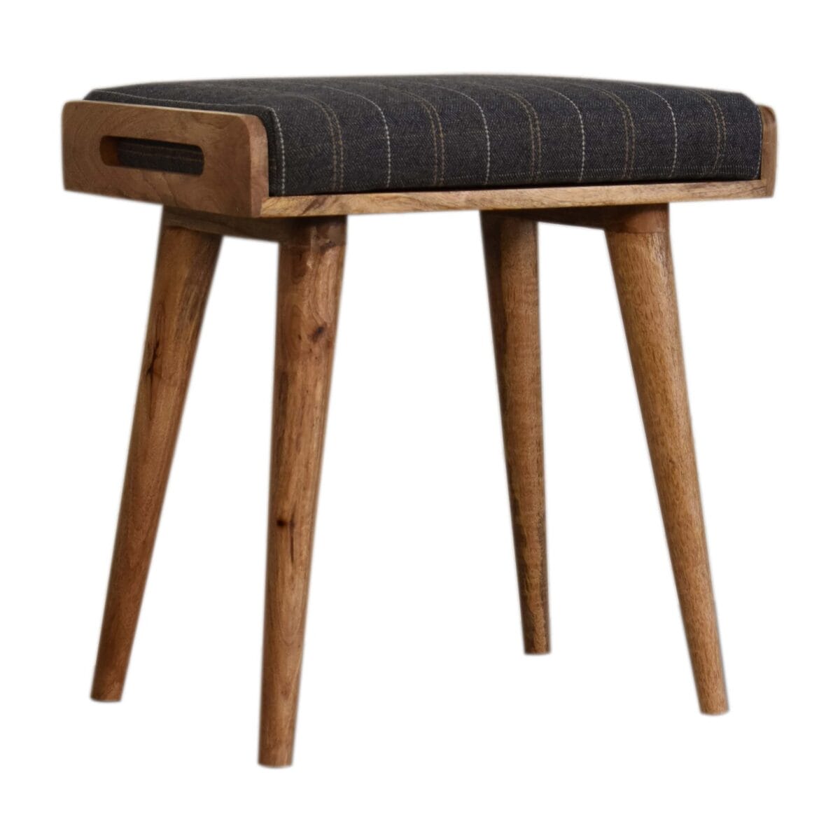 Pewter Tweed Tray Style Footstool 35x50x52cm-IN1650-artisan