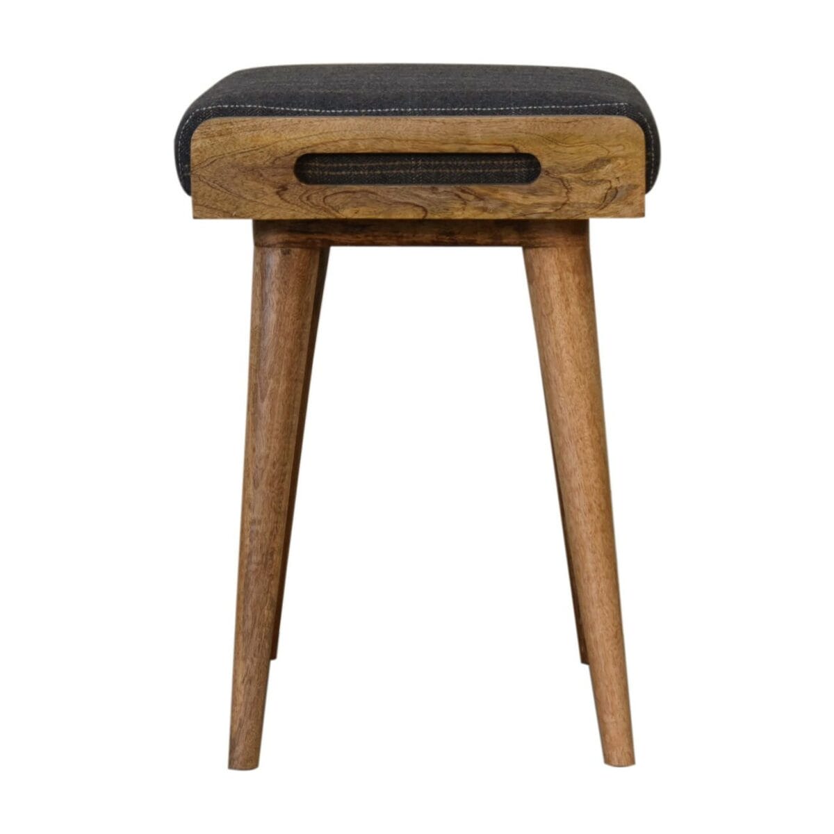 Pewter Tweed Tray Style Footstool 35x50x52cm