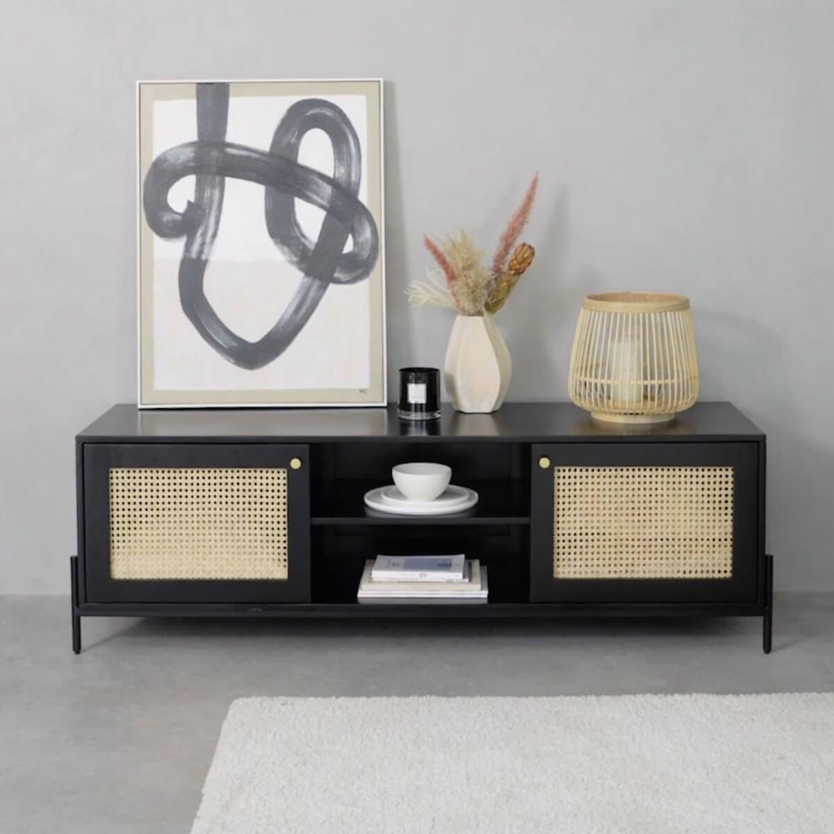 Rahten Dark Mango Wood Tv Unit 145cm